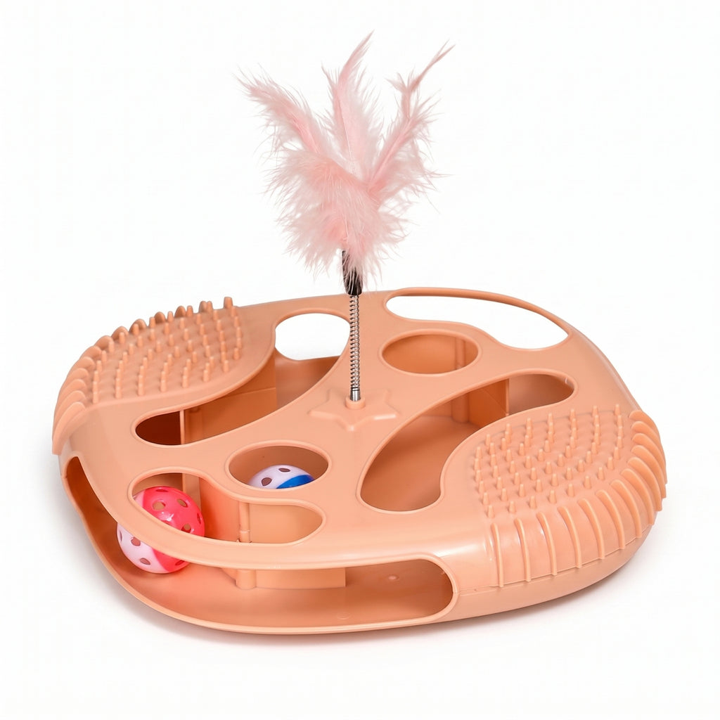Feather Ball Track Toy Layered Design Cat Ball Track Smooth Surface for Cats