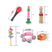 10 Pieces Rhythm Percussion Set Educational Children's Musical Instrument Music Set Learning Preschool Percussion Kit for Stage Performances