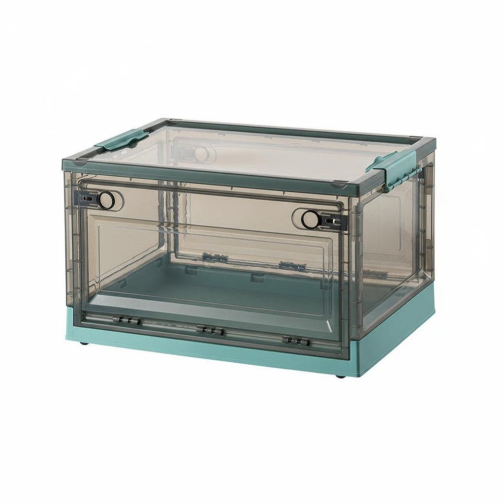 Foldable Storage Box Large Capacity Stackable Storage Bin with Doors