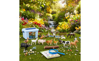 Realistic Poultry Figurines Hand-Painted Poultry Statue Set Display Box Animal Statue Set for Gift