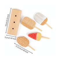 4 Pieces Wooden Flavored Ice Set Fine Motor Skills Flavored Ice Toy Set