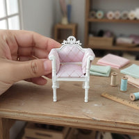 Dollhouse Living Room Chair Handmade Miniature Classic Loveseat Carved Details
