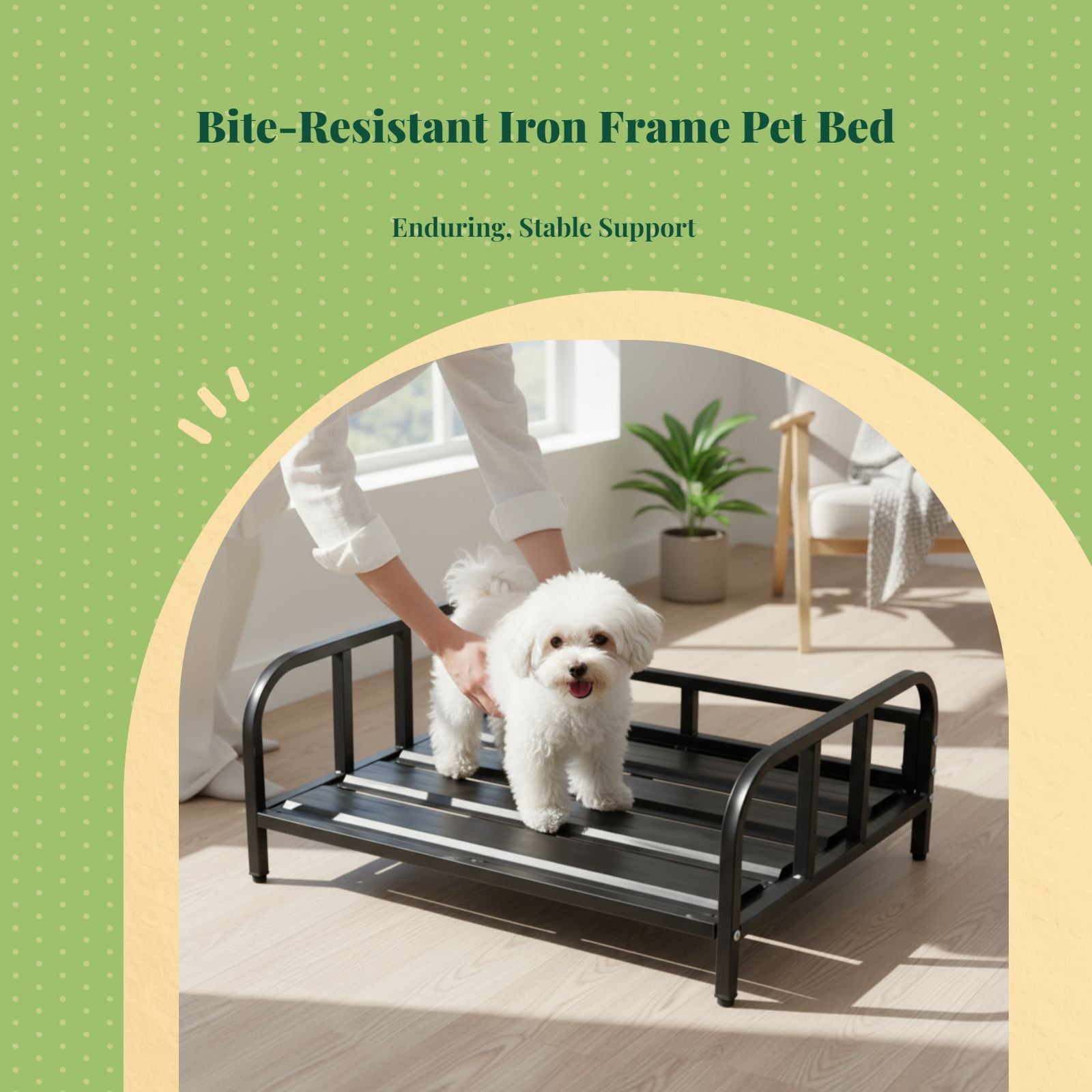 Elevated Dog Bed, Metal Frame, Breathable & Cooling Sofa