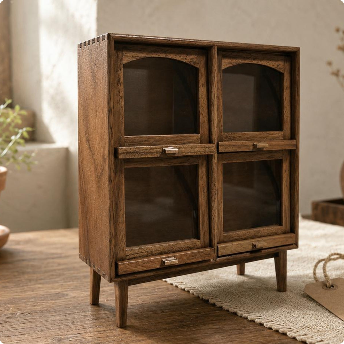 Dollhouse Storage Cabinet Arched Openings 1:12 Scale Miniature Cupboard
