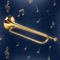 Bugle Playable Gold Bugle Portable Musical Instrument for Students