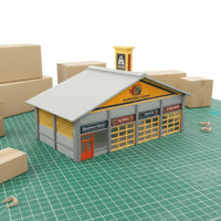 1:87 Scale Car Repair Shop Detailed Scenery Hobby Supplies Requires Assembly