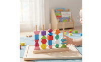 Wooden Shape Sorter Stacker Fine Movement Skills Development for Preschoolers