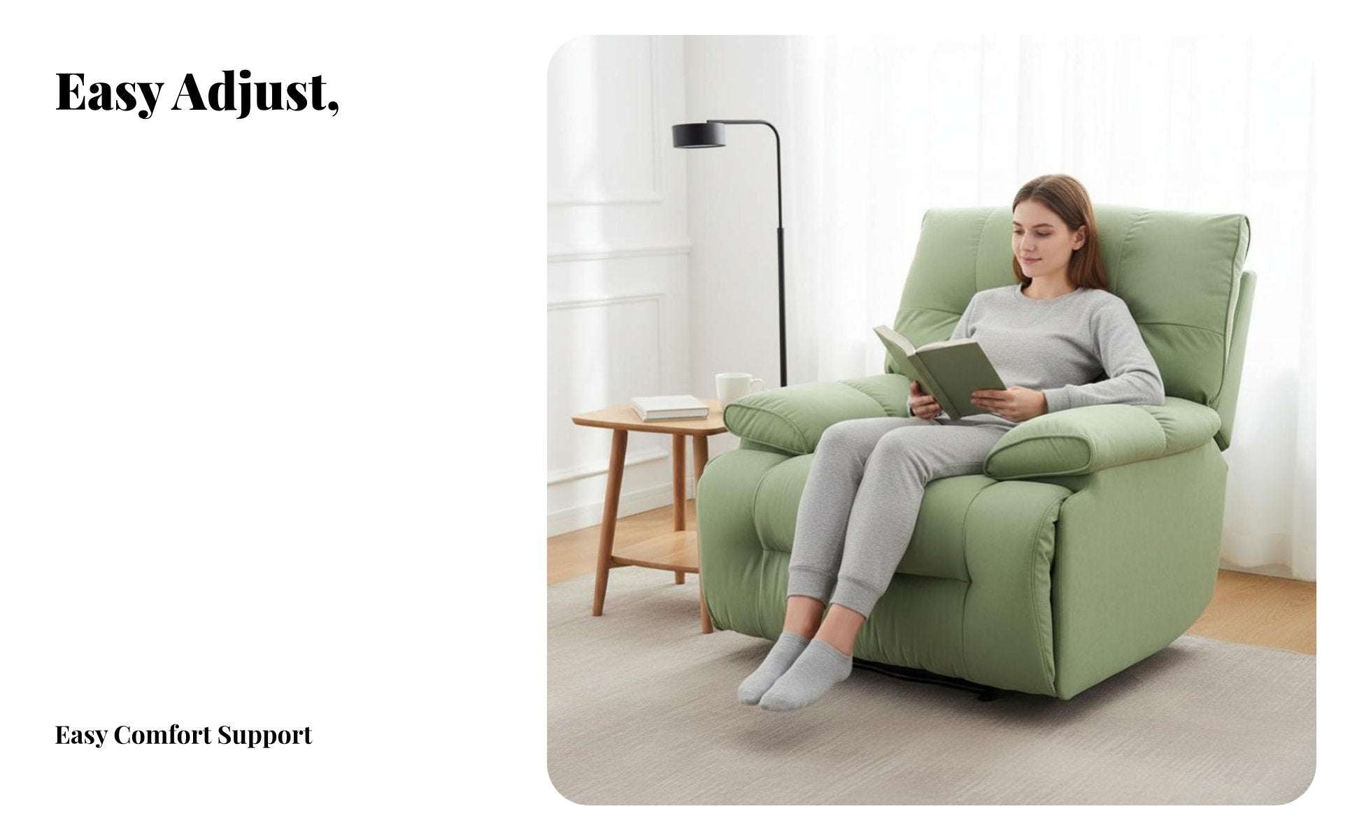 Cushion-LikeLike Design Electric pivot Recliner Gentle Rocking Motion pivot rocking recliner Power Reclining Living Room Furniture Er& movenomic Support for Seniors, Parents, New Mothers, Bedroom, perusing corner, Home available inice, Nursery