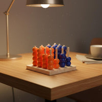 Wooden Four in a Row Educational 3D Four in a Row Game 2 Player Rivalry Challenge 4 Game for Kids, Families