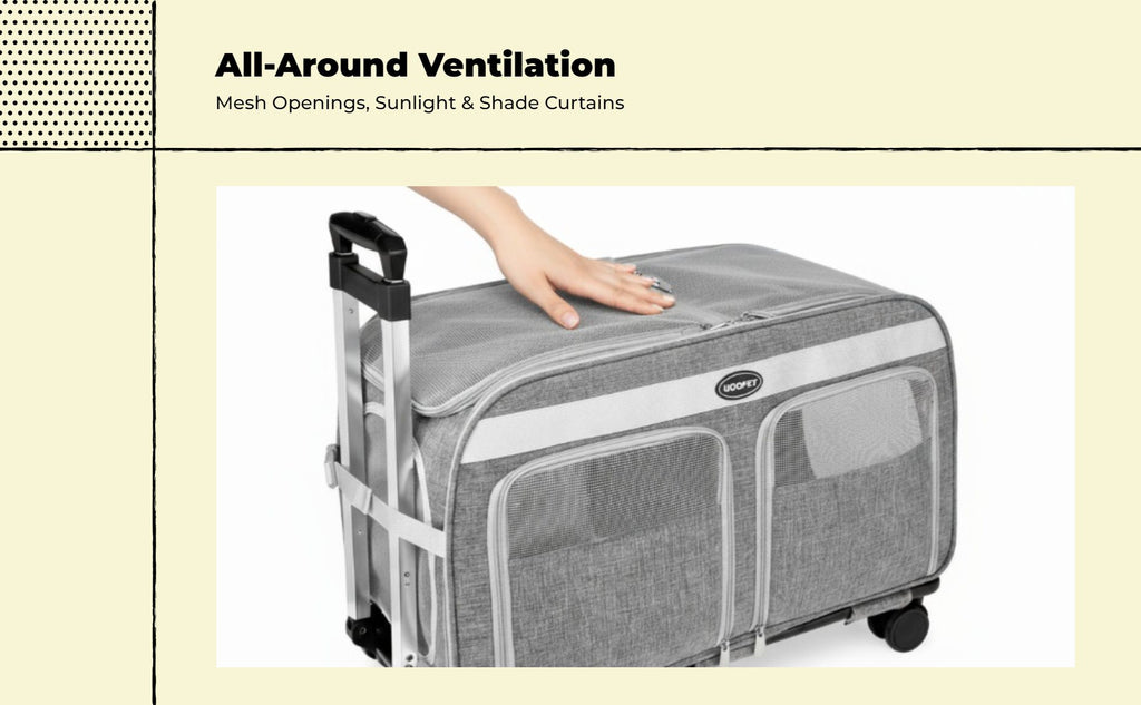 Breathable pet trolley, lightweight