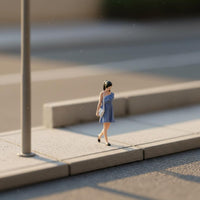 1:64 Scale Girl Figurine Hand Painted Tiny Person Scenic Model Figure