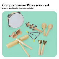 14 Pieces Hand Percussion Assortment Variety Pack Toddler Percussion Playset