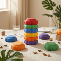6 Pieces Wave-Shaped Balance Stepping Stones Slightly Domed Activity Equipment