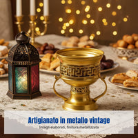 Customizable Alloy Incense Burner, Arabian Style, Electroplated, Vintage Decorative Holder
