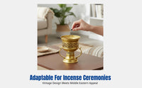 Customizable Alloy Incense Burner, Arabian Style, Electroplated, Vintage Decorative Holder