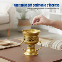 Customizable Alloy Incense Burner, Arabian Style, Electroplated, Vintage Decorative Holder