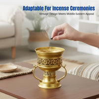 Customizable Alloy Incense Burner, Arabian Style, Electroplated, Vintage Decorative Holder