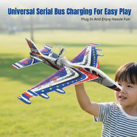 USB rechargeable foam airplane toy for kids, random design.