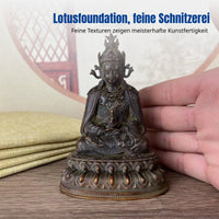 Aged Bronze Buddha Statue, Alloy, Tibetan Yellow Jambhala, Home, Random