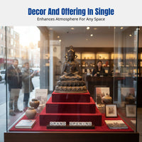 Aged Bronze Buddha Statue, Alloy, Tibetan Yellow Jambhala, Home, Random