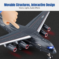 Scale Alloy Transport Aircraft Model, Large Simulation Plane, Movable Framework, Kids Toy