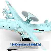 Military Transport Aircraft Model Scale, DIY Assembly Patrol Plane Toy, 3D Warning Aircraft