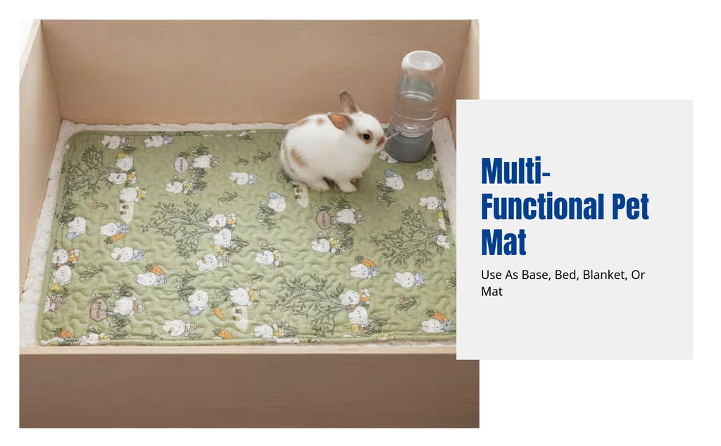 Thick Hare Enclosure Base Mat, Four-Season Pet Ground Pad, Multi-Functional Bed Blanket, Random Color