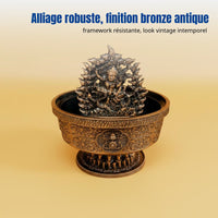 Tibetan Water God Statue, Metal Buddhist Altar Decor, Home Wealth Offering