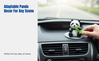 Cartoon Panda Figurine, Cute PVC Toy, Miniature Landscape Car Decor, Cake Topper, Souvenir