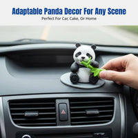 Cartoon Panda Figurine, Cute PVC Toy, Miniature Landscape Car Decor, Cake Topper, Souvenir