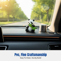 Cartoon Panda Figurine, Cute PVC Toy, Miniature Landscape Car Decor, Cake Topper, Souvenir