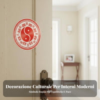 Bagua Door Blessing Sticker, Five Forces, Octagonal, Chinese Design