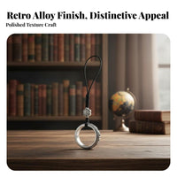 Alloy Rotatable Ring Holder, Creative Chant Keychain, Vintage Phone Lanyard