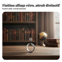 Alloy Rotatable Ring Holder, Creative Chant Keychain, Vintage Phone Lanyard