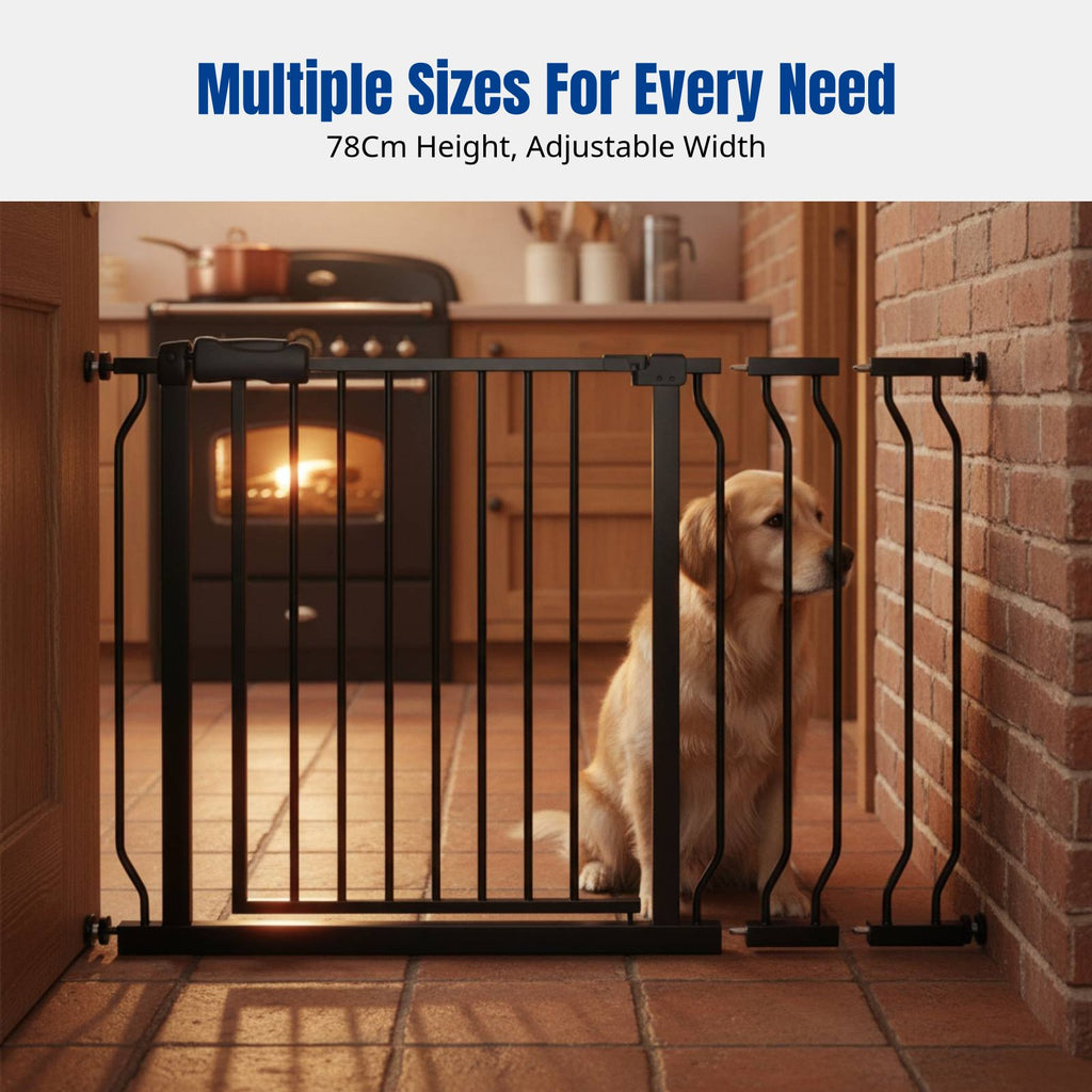 Child Gate, Adjustable Stairway Barrier, No-Drill Indoor Pet Fence for Home