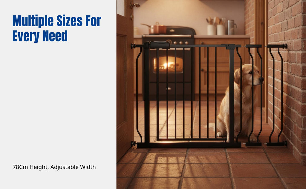 Child Gate, Adjustable Stairway Barrier, No-Drill Indoor Pet Fence for Home