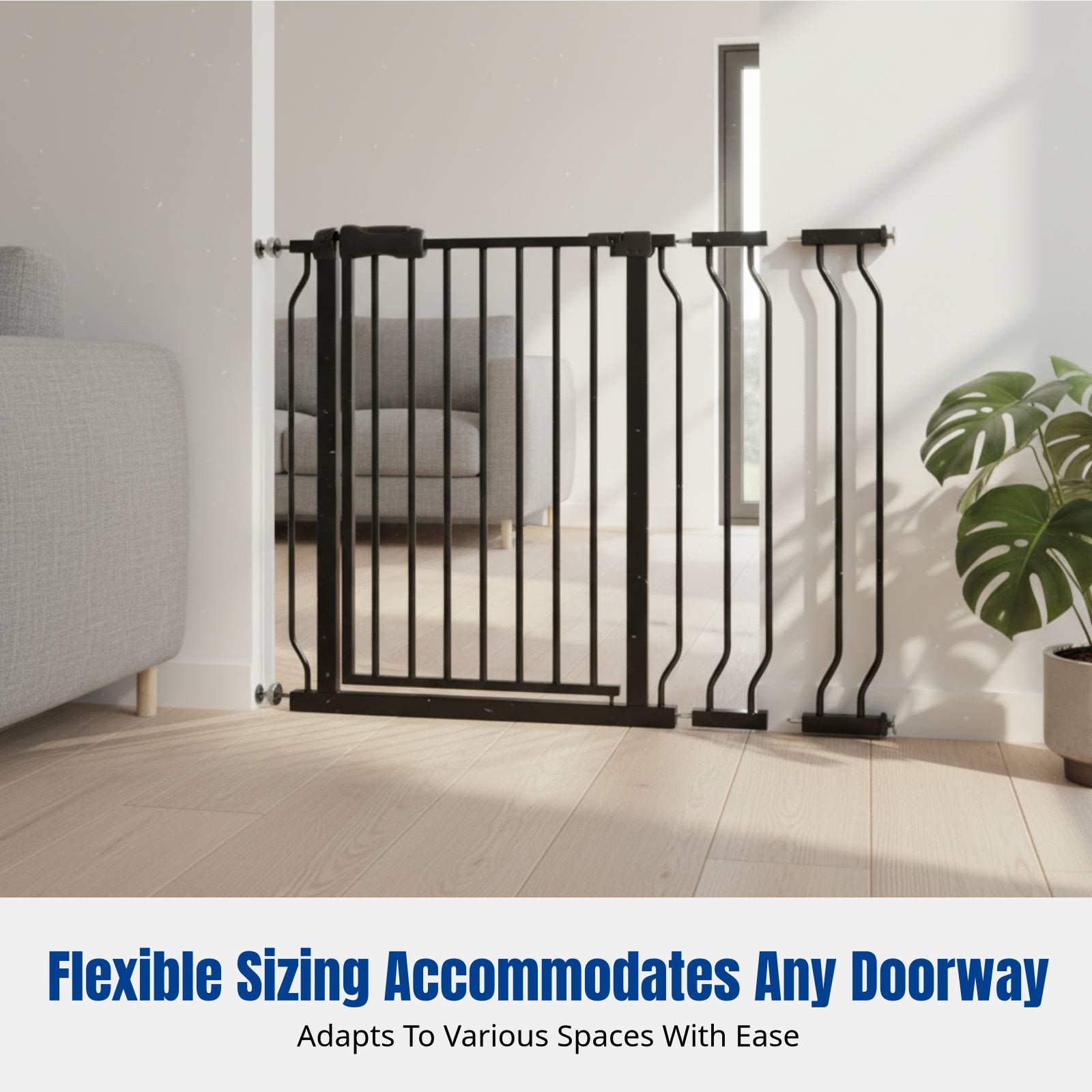 Child Gate, Adjustable Stairway Barrier, No-Drill Indoor Pet Fence for Home