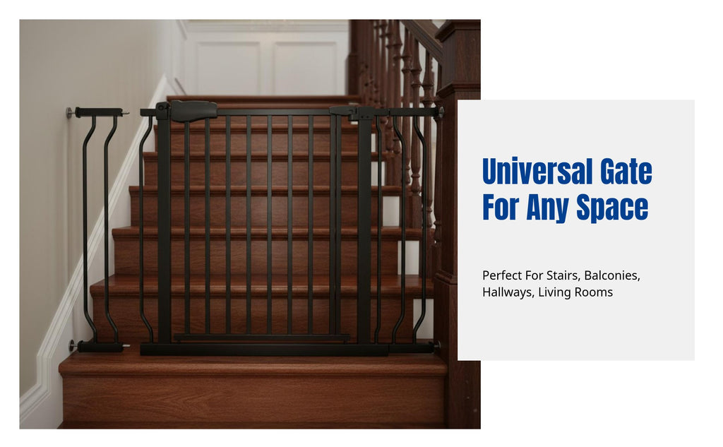 Child Gate, Adjustable Stairway Barrier, No-Drill Indoor Pet Fence for Home