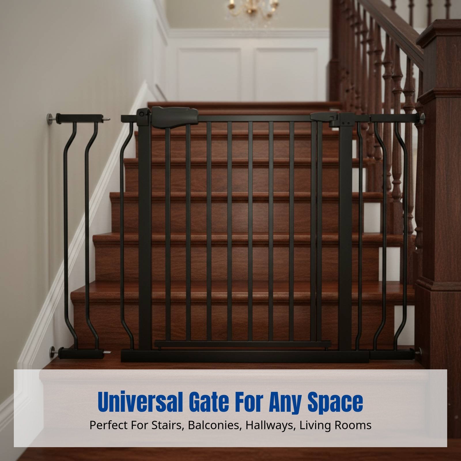 Child Gate, Adjustable Stairway Barrier, No-Drill Indoor Pet Fence for Home