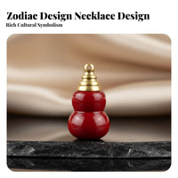 Zodiac Gourd Locket, Openable Resin Bottle, Lucky Keychain Necklace