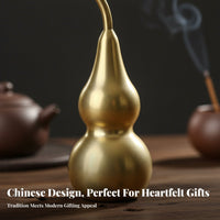 Brass Gourd Bagua Feng Shui Decor, Hollow Large Lucky Blessing Ornament
