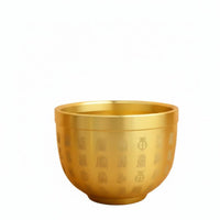 Brass Ashtray, Treasure Bowl, Engraved Fu, Gold Toad, Desktop Decor