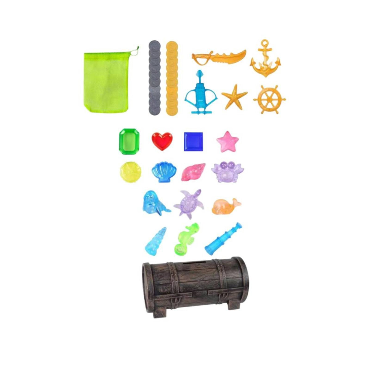 Pool Diving Game Set, Kids Pirate Chest, Acrylic Crystal Toy, Water Exploration