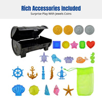 Pool Diving Game Set, Kids Pirate Chest, Acrylic Crystal Toy, Water Exploration