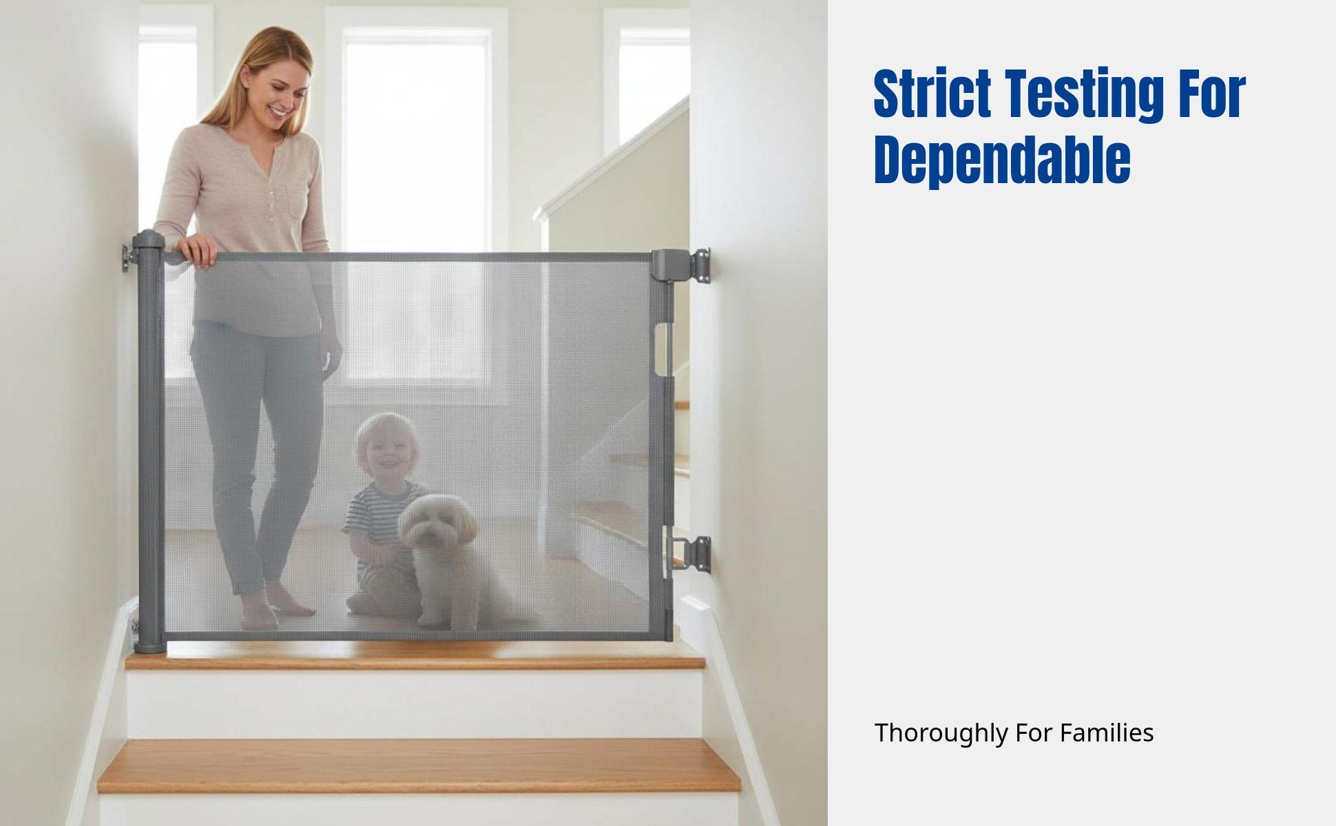 Adjustable Gate for Children and Pets, Retractable Stair Barrier, Home Fence