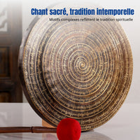 Nepal Brass Gong, Six Syllable Chant, Handmade, Meditation, Sound Therapy