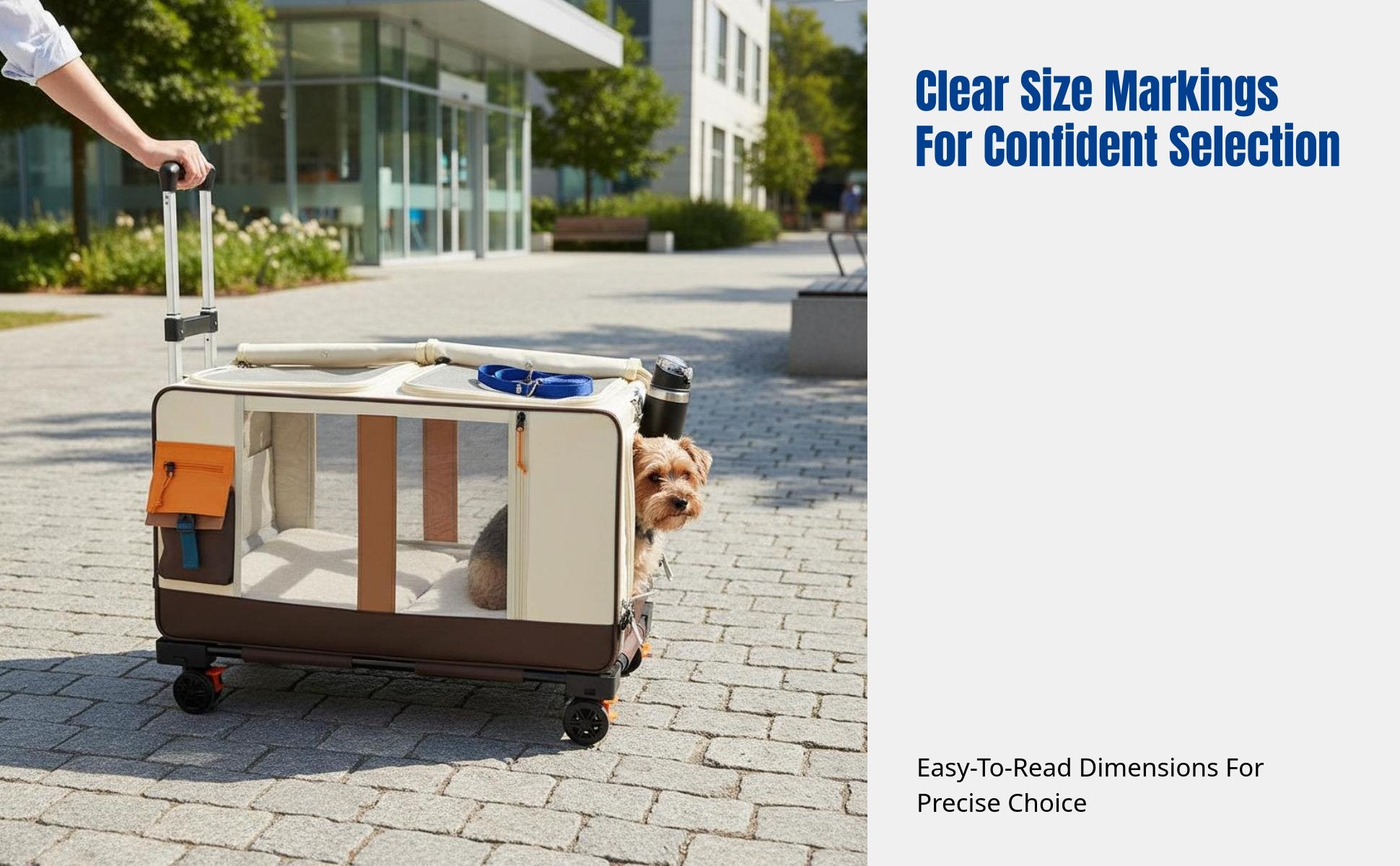 Cat Transport Trolley, Multi-Cat Pet Stroller, Large Capacity, Portable Travel Carrier for Cats and Dogs