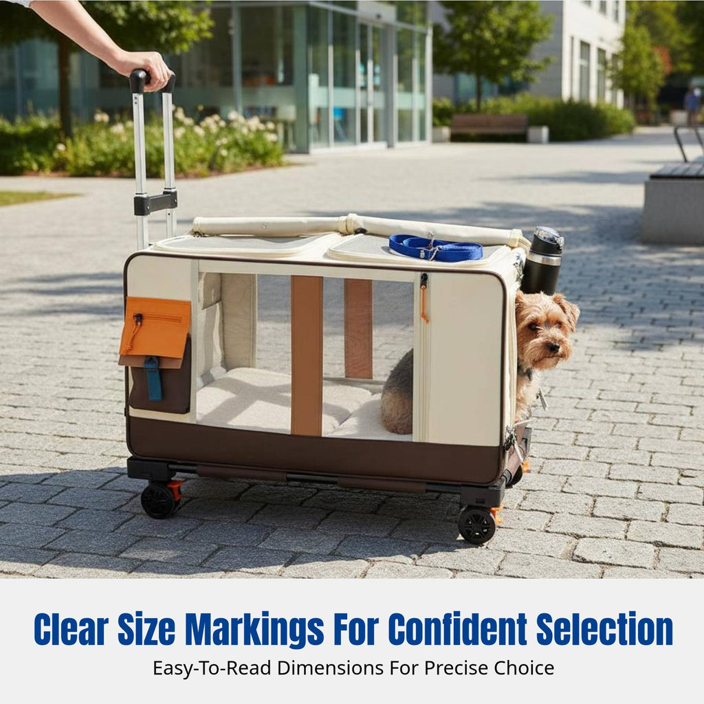 Cat Transport Trolley, Multi-Cat Pet Stroller, Large Capacity, Portable Travel Carrier for Cats and Dogs