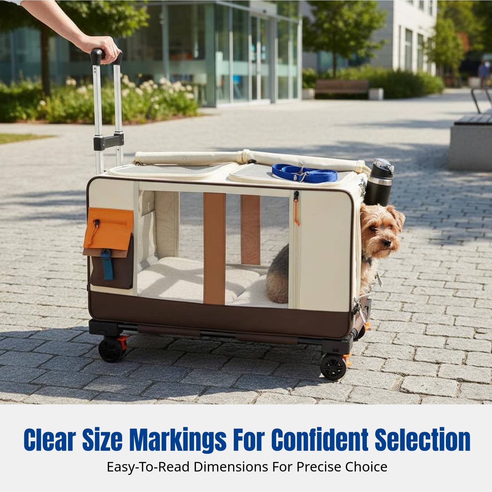 Cat Transport Trolley, Multi-Cat Pet Stroller, Large Capacity, Portable Travel Carrier for Cats and Dogs